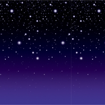Starry night photo backdrop with soft purple on the bottom and dark black with stars on the top.