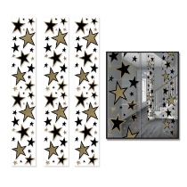 Clear Star Party Panels with gold and black stars in various sizes.