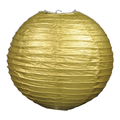 Hanging gold paper lantern 