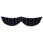 Fabric bunting with a black background and gold stars.