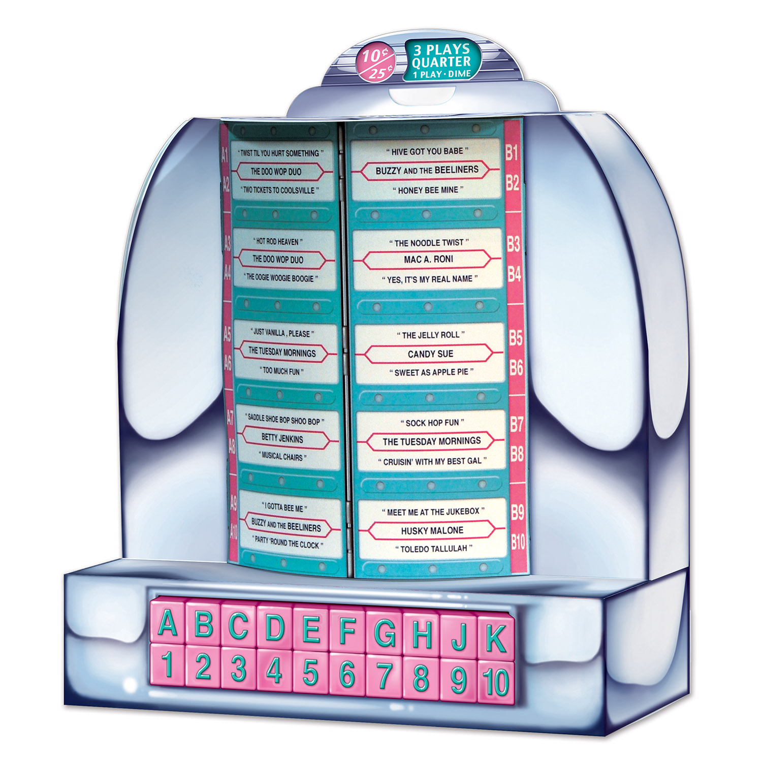 a 1950s style jukebox that is a tabletop decoration