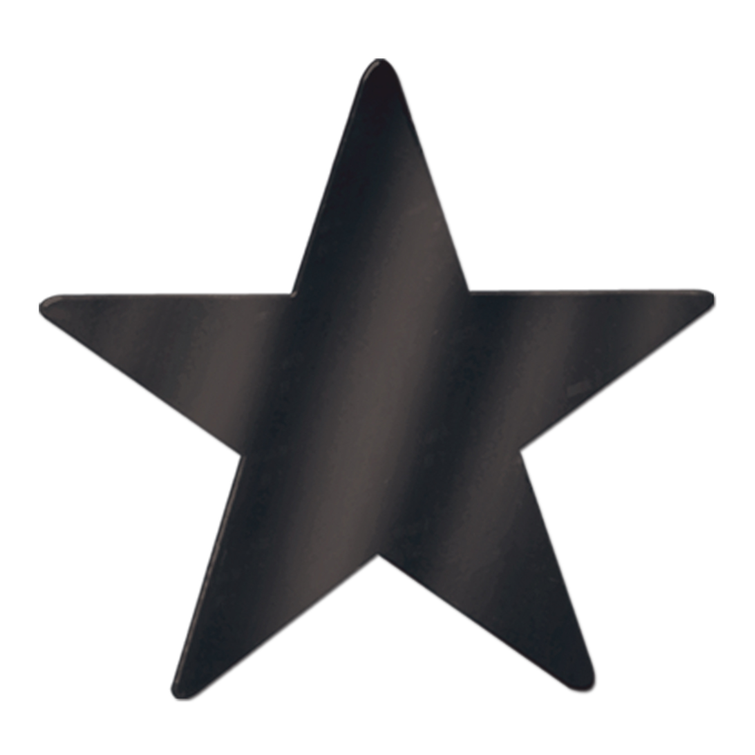 Black printed card stock star cutout.