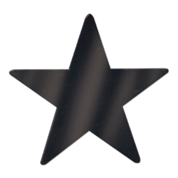 Star cutout decoration printed black on card stock material.