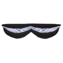 Black and shiny silver fabric bunting.