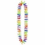 Silk 'N Petals Rainbow Floral Lei with rainbow colored petals.