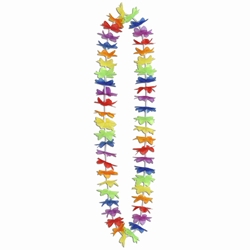Silk N Petals Rainbow Floral Lei with rainbow colored petals.
