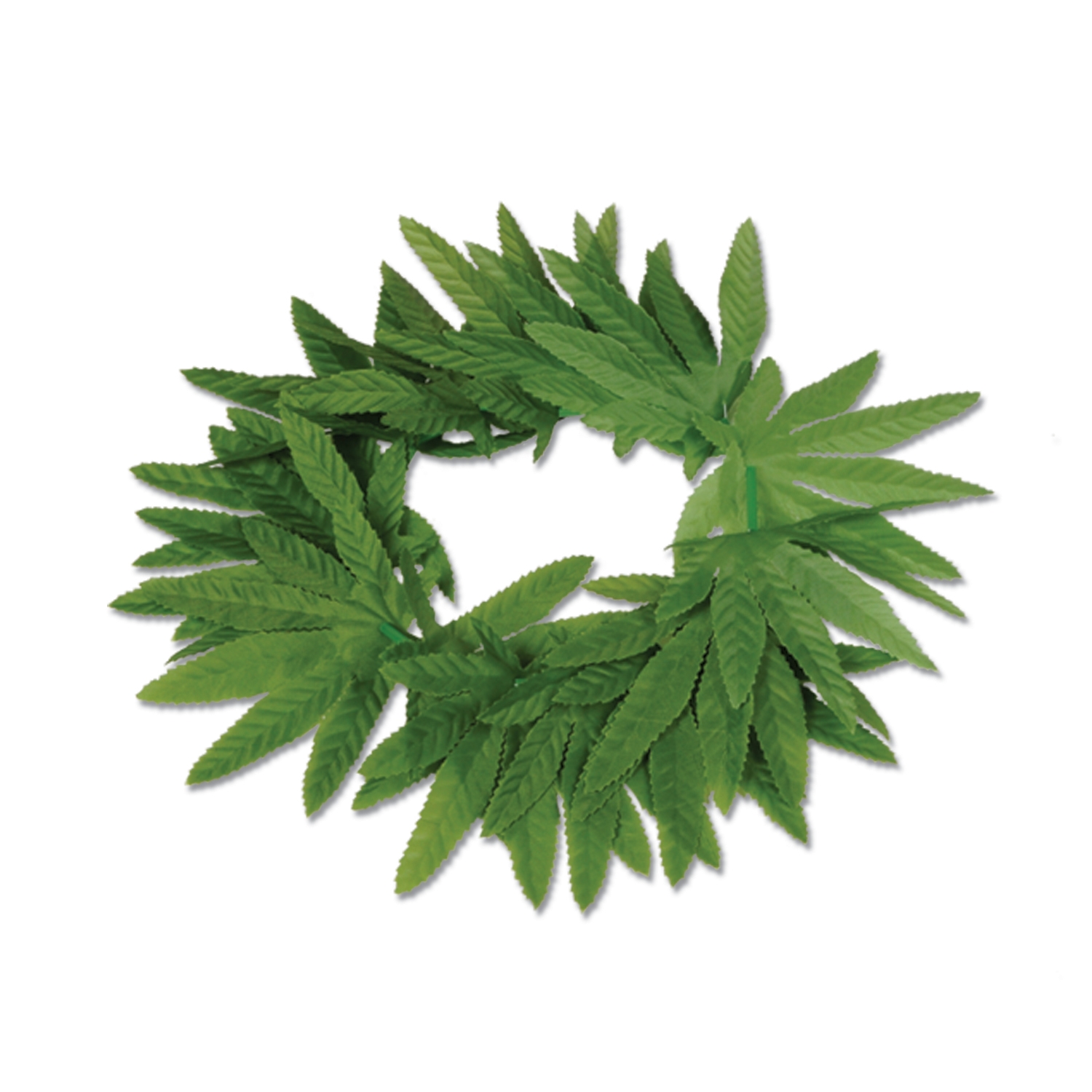 Green tropical leaf head band.