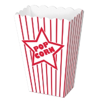 red & white popcorn favor boxes