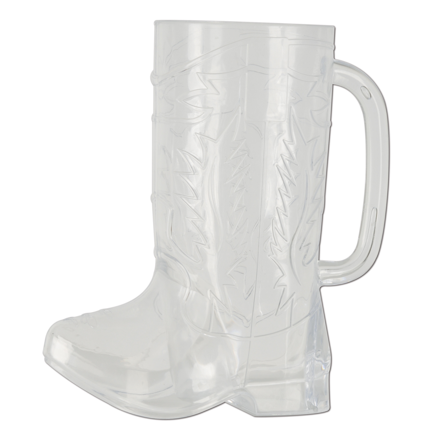 plastic mug in the shape of a cowboy boot