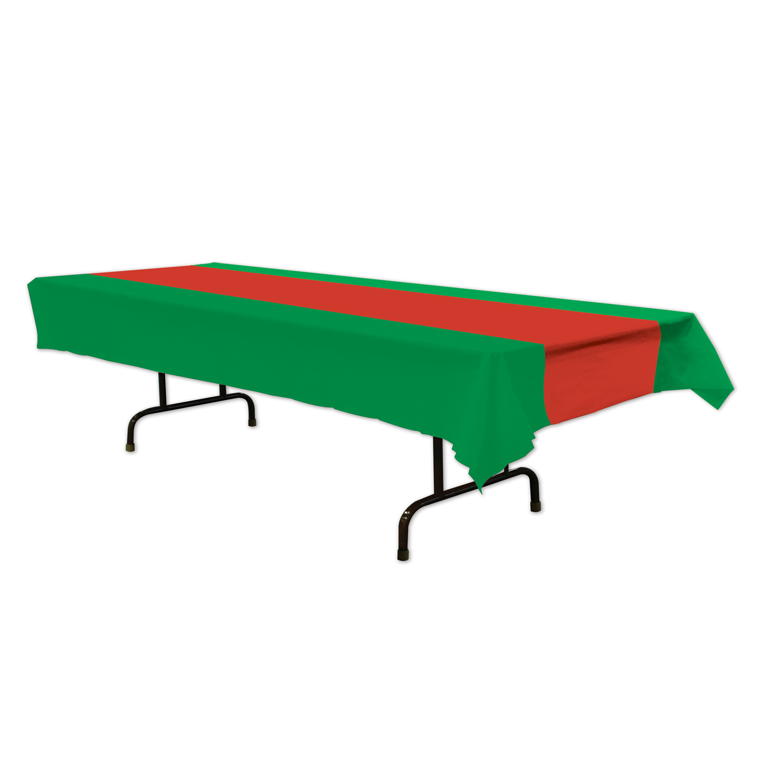 red and green plastic table cover