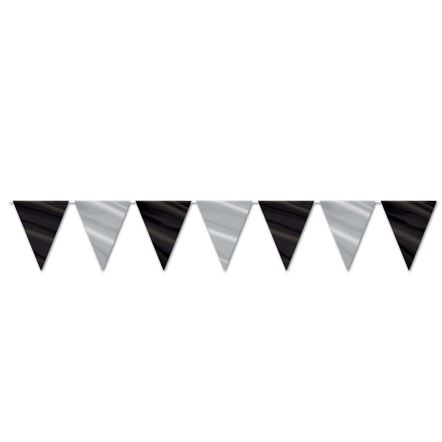 Streamer with black and silver pennants.