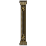 Black column cutout with gold accents.