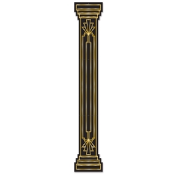 Black column cutout with gold accents.