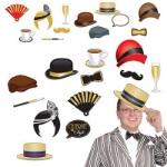 Photo props from hand fans, derbies, and so much more to match the 20's fashion.