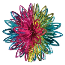 Matallic starburts star with cerise, lime green, and teal colors in a beautiful pattern.