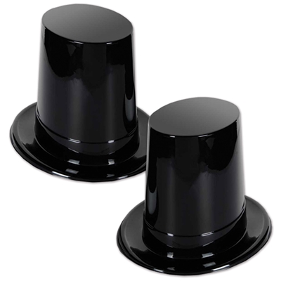 Plastic molded black high hats that stand super tall.