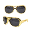 Retro 1950s themed golden glasses.