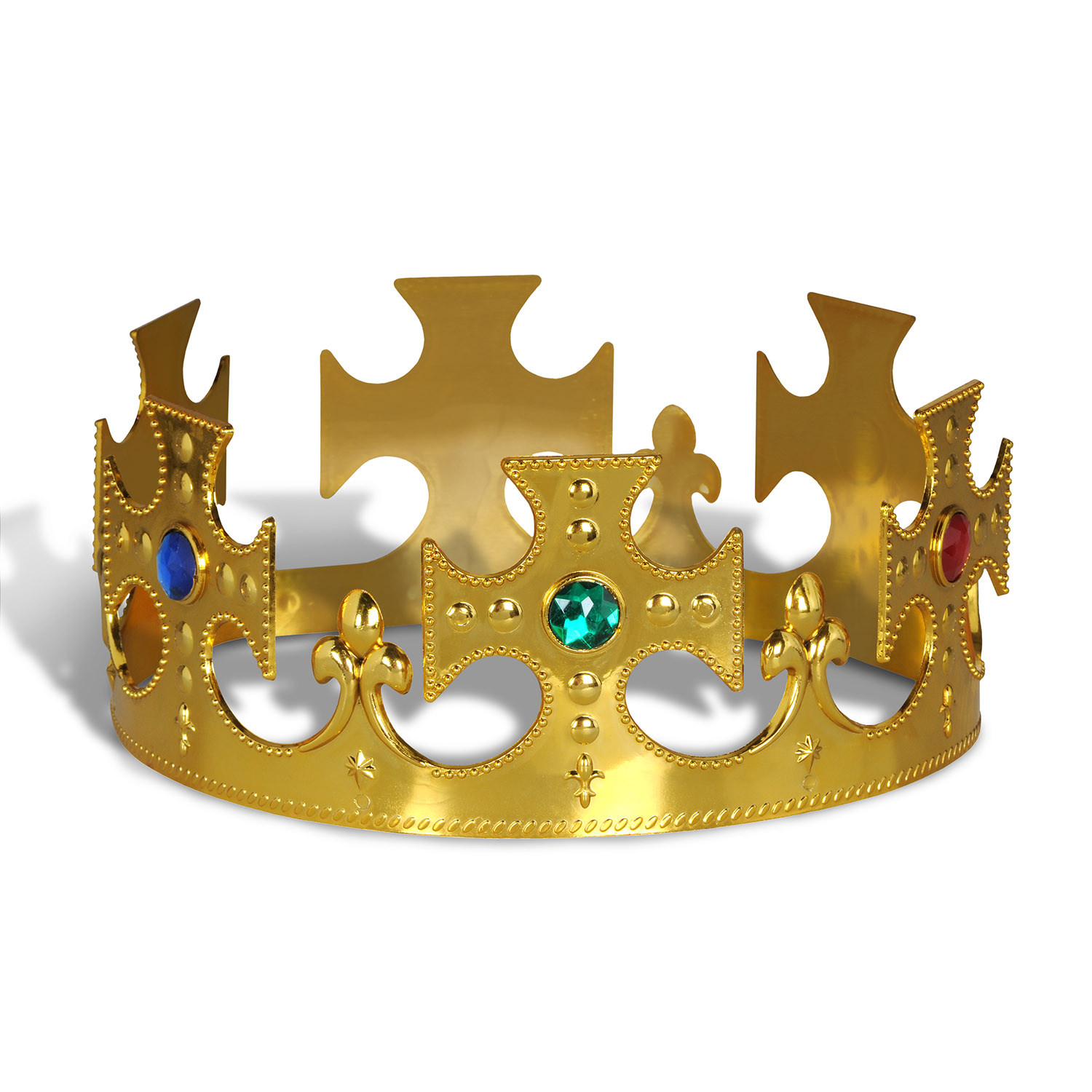 gold plastic crown with jewels