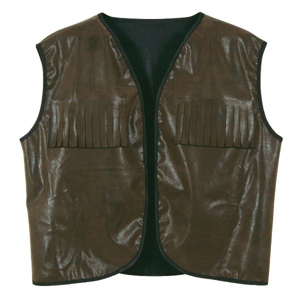 brown faux leather cowboy vest