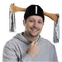 football hat with shakers on the sides
