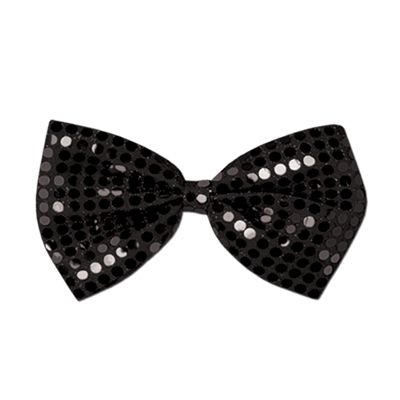 black sequined bow tie