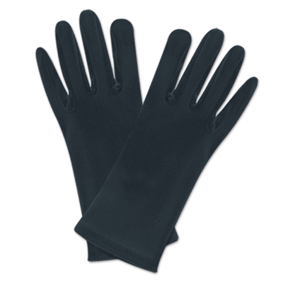Black theatrical gloves that fits most people.