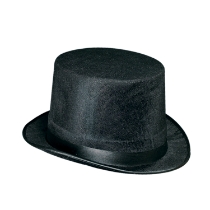 Velvet and felt black New Years Eve top hat.