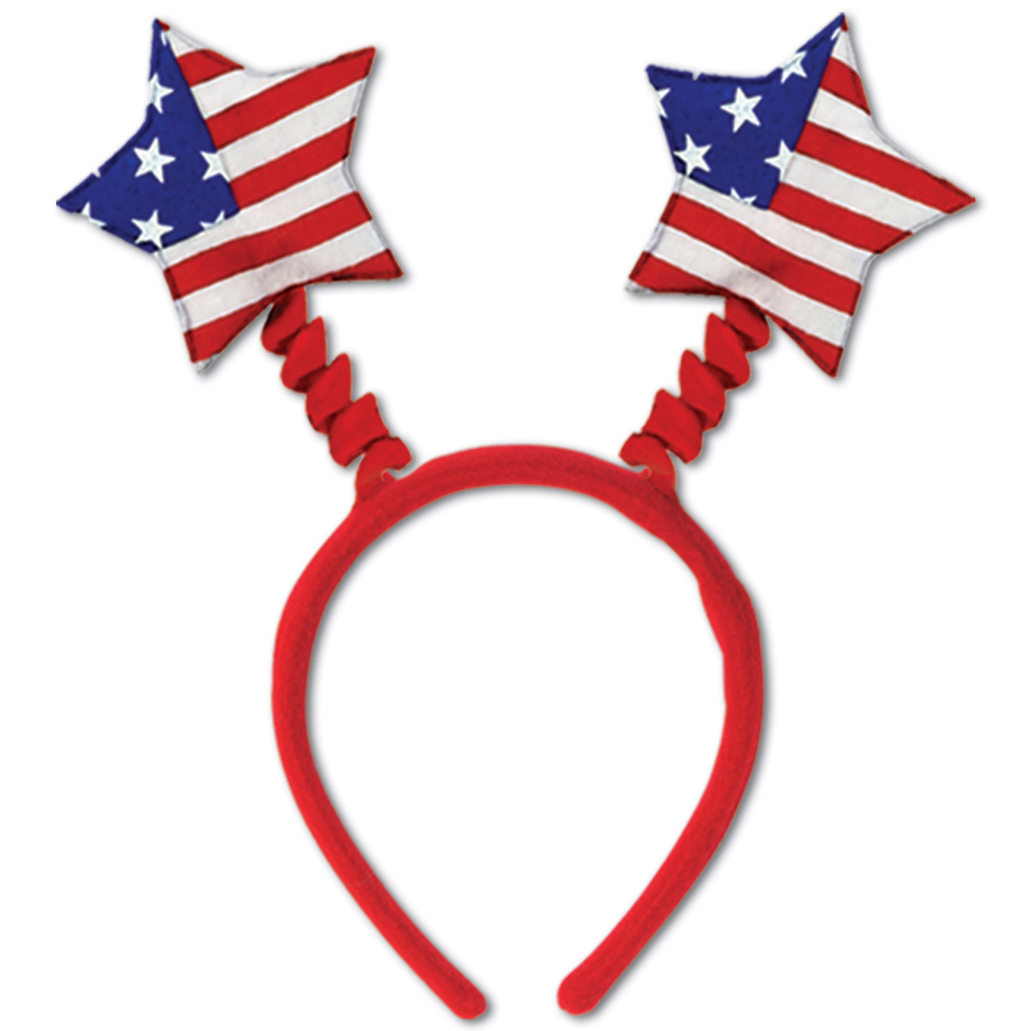 American Flag headband boppers with patriotic stars on top of the head
