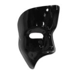 Black plastic phaontom right side of the face half mask. 