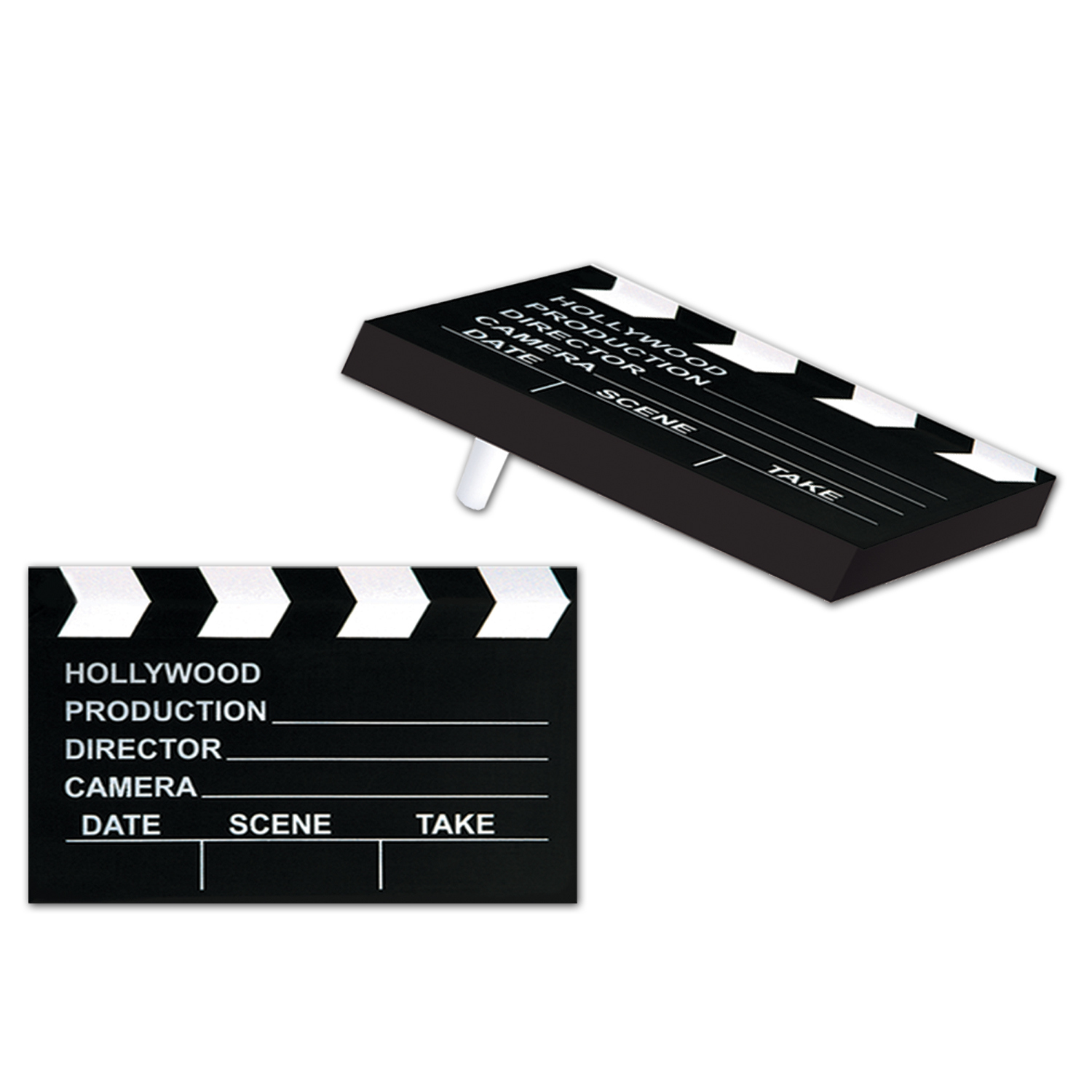 Hollywood clapboard party noisemaker. 
