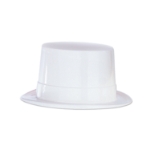 White plastic material molded into a tradition top hat.