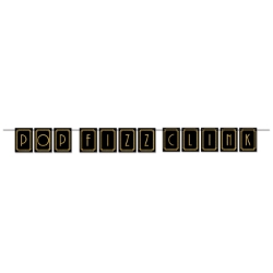 1920s themed "pop, fiz, clink" New Years Eve streamer. 