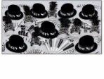 party kit with bowler hats with a new year band, happy new year tiaras with a feather, black and white horns