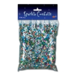 Confetti decoration mixed with assorted colors and sizes.