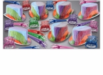 retro looking cellophane new year's eve party kit