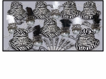 Zebra themed new year's eve party kit with black and white stripes