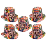 Hi-Hat printed with international flags and the words "Happy New Year".