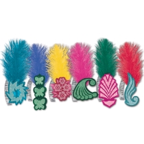 Tiara's from the 1920's with beautiful colored side decorations and a plume for flare.