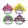 Four different shaped and designed tiaras with an overflowing amount of images and color.