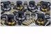 a nye party kit with a mix of gold and silver hats, tiaras, horns, and accessories