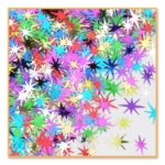 bright colored metallic star confetti