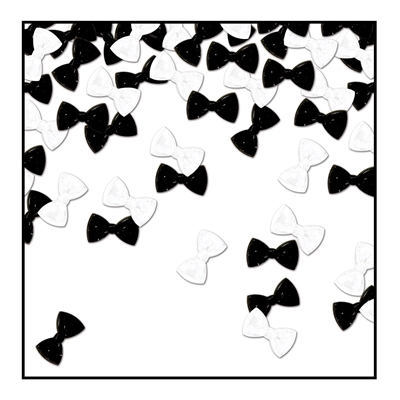 black and white bow tie confetti