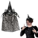 spider hat for Halloween with a spider web veil 