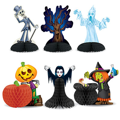 Halloween Character Centerpieces (Pack of 72) Halloween Character Centerpieces, halloween, centerpieces, witch, ghost, decoration, wholesale, inexpensive, bulk