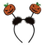 Glittered Jack-O-Lantern Boppers (Pack of 12) Glittered Jack-O-Lantern Boppers, Jack-O-Lantern, boppers, party favor, headband, Halloween, wholesale, inexpensive, bulk