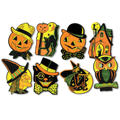Assorted Vintage Halloween Cutouts (Pack of 96) Assorted Vintage Halloween Cutouts, Halloween, Holiday parties, Decorations