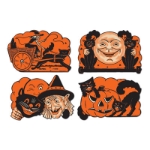 Vintage Halloween Cutouts (Pack of 48) Vintage, Halloween, Cutouts, cardstock, orange, black, scary 