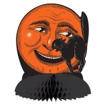 Vintage Halloween Cat & Moon Centerpiece (Pack of 12) Vintage, Halloween, Cat, Moon, Centerpiece, tissue paper, cardstock, orange, black 