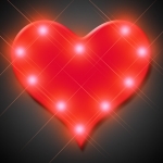 Flashing Heart Body Lights (Pack of 12) LED Flashing light Heart Pin, Light up Heart Pin, Valentine's Day, Light Up pins