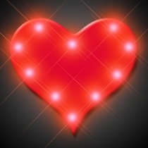 Flashing Heart Body Lights (Pack of 12) LED Flashing light Heart Pin, Light up Heart Pin, Valentine's Day, Light Up pins